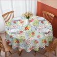 thumbnail image 1 of Pioneer Flower Floral Print Pattern Round Tablecloth 60 X 60 Inch, Wrinkle Resistant Wipeable Table Cloth for Kitchen Dining Picnic Patio Party, 1 of 6