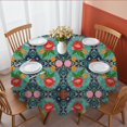 thumbnail image 1 of Pioneer Flower Floral Print Pattern Round Tablecloth 60 X 60 Inch, Wrinkle Resistant Wipeable Table Cloth for Kitchen Dining Picnic Patio Party, 1 of 6