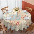 thumbnail image 1 of Pioneer Flower Floral Print Pattern Round Tablecloth 60 X 60 Inch, Wrinkle Resistant Wipeable Table Cloth for Kitchen Dining Picnic Patio Party, 1 of 6