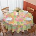 thumbnail image 1 of Pioneer Flower Floral Print Pattern Round Tablecloth 60 X 60 Inch, Wrinkle Resistant Wipeable Table Cloth for Kitchen Dining Picnic Patio Party, 1 of 6