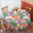 thumbnail image 1 of Pioneer Flower Floral Print Pattern Round Tablecloth 60 X 60 Inch, Wrinkle Resistant Wipeable Table Cloth for Kitchen Dining Picnic Patio Party, 1 of 6