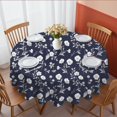 thumbnail image 1 of Pioneer Flower Floral Print Pattern Round Tablecloth 60 X 60 Inch, Wrinkle Resistant Wipeable Table Cloth for Kitchen Dining Picnic Patio Party, 1 of 6