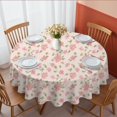 thumbnail image 1 of Pioneer Flower Floral Print Pattern Round Tablecloth 60 X 60 Inch, Wrinkle Resistant Wipeable Table Cloth for Kitchen Dining Picnic Patio Party, 1 of 6