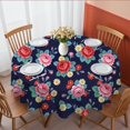 thumbnail image 1 of Pioneer Flower Floral Print Pattern Round Tablecloth 60 X 60 Inch, Wrinkle Resistant Wipeable Table Cloth for Kitchen Dining Picnic Patio Party, 1 of 6