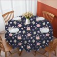 thumbnail image 1 of Pioneer Flower Floral Print Pattern Round Tablecloth 60 X 60 Inch, Wrinkle Resistant Wipeable Table Cloth for Kitchen Dining Picnic Patio Party, 1 of 6