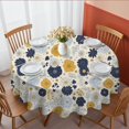 thumbnail image 1 of Pioneer Flower Floral Print Pattern Round Tablecloth 60 X 60 Inch, Wrinkle Resistant Wipeable Table Cloth for Kitchen Dining Picnic Patio Party, 1 of 6