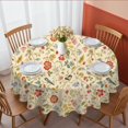 thumbnail image 1 of Pioneer Flower Floral Print Pattern Round Tablecloth 60 X 60 Inch, Wrinkle Resistant Wipeable Table Cloth for Kitchen Dining Picnic Patio Party, 1 of 6