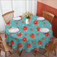 thumbnail image 1 of Pioneer Flower Floral Print Pattern Round Tablecloth 60 X 60 Inch, Wrinkle Resistant Wipeable Table Cloth for Kitchen Dining Picnic Patio Party, 1 of 6