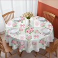 thumbnail image 1 of Pioneer Flower Floral Print Pattern Round Tablecloth 60 X 60 Inch, Wrinkle Resistant Wipeable Table Cloth for Kitchen Dining Picnic Patio Party, 1 of 6