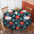 thumbnail image 1 of Pioneer Flower Floral Print Pattern Round Tablecloth 60 X 60 Inch, Wrinkle Resistant Wipeable Table Cloth for Kitchen Dining Picnic Patio Party, 1 of 6