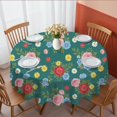 thumbnail image 1 of Pioneer Flower Floral Print Pattern Round Tablecloth 60 X 60 Inch, Wrinkle Resistant Wipeable Table Cloth for Kitchen Dining Picnic Patio Party, 1 of 6