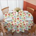 thumbnail image 1 of Pioneer Flower Floral Print Pattern Round Tablecloth 60 X 60 Inch, Wrinkle Resistant Wipeable Table Cloth for Kitchen Dining Picnic Patio Party, 1 of 6