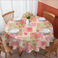 thumbnail image 1 of Pioneer Flower Floral Print Pattern Round Tablecloth 60 X 60 Inch, Wrinkle Resistant Wipeable Table Cloth for Kitchen Dining Picnic Patio Party, 1 of 6