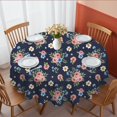 thumbnail image 1 of Pioneer Flower Floral Print Pattern Round Tablecloth 60 X 60 Inch, Wrinkle Resistant Wipeable Table Cloth for Kitchen Dining Picnic Patio Party, 1 of 6