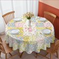 thumbnail image 1 of Pioneer Flower Floral Print Pattern Round Tablecloth 60 X 60 Inch, Wrinkle Resistant Wipeable Table Cloth for Kitchen Dining Picnic Patio Party, 1 of 6