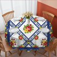 thumbnail image 1 of Pioneer Flower Floral Print Pattern Round Tablecloth 60 X 60 Inch, Wrinkle Resistant Wipeable Table Cloth for Kitchen Dining Picnic Patio Party, 1 of 6
