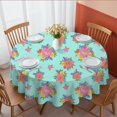 thumbnail image 1 of Pioneer Flower Floral Print Pattern Round Tablecloth 60 X 60 Inch, Wrinkle Resistant Wipeable Table Cloth for Kitchen Dining Picnic Patio Party, 1 of 6