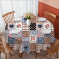 thumbnail image 1 of Pioneer Flower Floral Print Pattern Round Tablecloth 60 X 60 Inch, Wrinkle Resistant Wipeable Table Cloth for Kitchen Dining Picnic Patio Party, 1 of 6