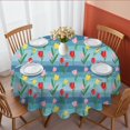 thumbnail image 1 of Pioneer Flower Floral Print Pattern Round Tablecloth 60 X 60 Inch, Wrinkle Resistant Wipeable Table Cloth for Kitchen Dining Picnic Patio Party, 1 of 6