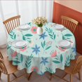 thumbnail image 1 of Pioneer Flower Floral Print Pattern Round Tablecloth 60 X 60 Inch, Wrinkle Resistant Wipeable Table Cloth for Kitchen Dining Picnic Patio Party, 1 of 6