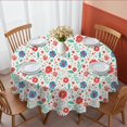 thumbnail image 1 of Pioneer Flower Floral Print Pattern Round Tablecloth 60 X 60 Inch, Wrinkle Resistant Wipeable Table Cloth for Kitchen Dining Picnic Patio Party, 1 of 6