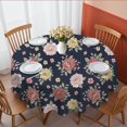 thumbnail image 1 of Pioneer Flower Floral Print Pattern Round Tablecloth 60 X 60 Inch, Wrinkle Resistant Wipeable Table Cloth for Kitchen Dining Picnic Patio Party, 1 of 6