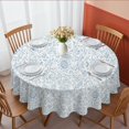 thumbnail image 1 of Pioneer Flower Floral Print Pattern Round Tablecloth 60 X 60 Inch, Wrinkle Resistant Wipeable Table Cloth for Kitchen Dining Picnic Patio Party, 1 of 6
