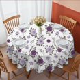 thumbnail image 1 of Pioneer Flower Floral Print Pattern Round Tablecloth 60"x60", Wrinkle Resistant Wipeable Table Cover for Kitchen Dining Room Picnic Patio and Party, 1 of 6