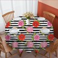 thumbnail image 1 of Pioneer Flower Floral Print Pattern Round Tablecloth 60"x60", Wrinkle Resistant Wipeable Table Cover for Kitchen Dining Room Picnic Patio and Party, 1 of 6
