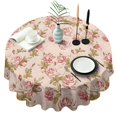 thumbnail image 1 of Pioneer Flower Floral Print Pattern Round Tablecloth 60"x60",Wrinkle Wipeable Table Cloth for Kitchen Dining Room Picnic Patio Party, 1 of 6