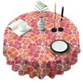 thumbnail image 1 of Pioneer Flower Floral Print Pattern Round Tablecloth 60"x60",Wrinkle Wipeable Table Cloth for Kitchen Dining Room Picnic Patio Party, 1 of 6