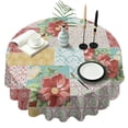 thumbnail image 1 of Pioneer Flower Floral Print Pattern Round Tablecloth 60"x60",Wrinkle Wipeable Table Cloth for Kitchen Dining Room Picnic Patio Party, 1 of 6