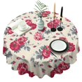 thumbnail image 1 of Pioneer Flower Floral Print Pattern Round Tablecloth 60"x60",Wrinkle Wipeable Table Cloth for Kitchen Dining Room Picnic Patio Party, 1 of 6