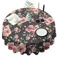 thumbnail image 1 of Pioneer Flower Floral Print Pattern Round Tablecloth 60"x60",Wrinkle Wipeable Table Cloth for Kitchen Dining Room Picnic Patio Party, 1 of 6
