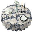 thumbnail image 1 of Pioneer Flower Floral Print Pattern Round Tablecloth 60"x60",Wrinkle Wipeable Table Cloth for Kitchen Dining Room Picnic Patio Party, 1 of 6