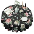 thumbnail image 1 of Pioneer Flower Floral Print Pattern Round Tablecloth 60"x60",Wrinkle Wipeable Table Cloth for Kitchen Dining Room Picnic Patio Party, 1 of 6