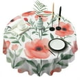 thumbnail image 1 of Pioneer Flower Floral Print Pattern Round Tablecloth 60"x60",Wrinkle Wipeable Table Cloth for Kitchen Dining Room Picnic Patio Party, 1 of 6