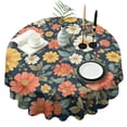 thumbnail image 1 of Pioneer Flower Floral Print Pattern Round Tablecloth 60"x60",Wrinkle Wipeable Table Cloth for Kitchen Dining Room Picnic Patio Party, 1 of 6