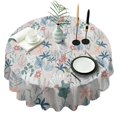 thumbnail image 1 of Pioneer Flower Floral Print Pattern Round Tablecloth 60"x60",Wrinkle Wipeable Table Cloth for Kitchen Dining Room Picnic Patio Party, 1 of 6