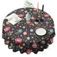 thumbnail image 1 of Pioneer Flower Floral Print Pattern Round Tablecloth 60"x60",Wrinkle Wipeable Table Cloth for Kitchen Dining Room Picnic Patio Party, 1 of 6