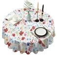 thumbnail image 1 of Pioneer Flower Floral Print Pattern Round Tablecloth 60"x60",Wrinkle Wipeable Table Cloth for Kitchen Dining Room Picnic Patio Party, 1 of 6