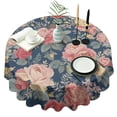 thumbnail image 1 of Pioneer Flower Floral Print Pattern Round Tablecloth 60"x60",Wrinkle Wipeable Table Cloth for Kitchen Dining Room Picnic Patio Party, 1 of 6