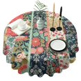thumbnail image 1 of Pioneer Flower Floral Print Pattern Round Tablecloth 60"x60",Wrinkle Wipeable Table Cloth for Kitchen Dining Room Picnic Patio Party, 1 of 6