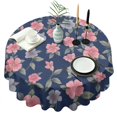 thumbnail image 1 of Pioneer Flower Floral Print Pattern Round Tablecloth 60"x60",Wrinkle Wipeable Table Cloth for Kitchen Dining Room Picnic Patio Party, 1 of 6