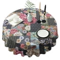 thumbnail image 1 of Pioneer Flower Floral Print Pattern Round Tablecloth 60"x60",Wrinkle Wipeable Table Cloth for Kitchen Dining Room Picnic Patio Party, 1 of 6