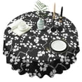 thumbnail image 1 of Pioneer Flower Floral Print Pattern Round Tablecloth 60"x60",Wrinkle Wipeable Table Cloth for Kitchen Dining Room Picnic Patio Party, 1 of 6