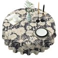 thumbnail image 1 of Pioneer Flower Floral Print Pattern Round Tablecloth 60"x60",Wrinkle Wipeable Table Cloth for Kitchen Dining Room Picnic Patio Party, 1 of 6