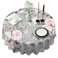 thumbnail image 1 of Pioneer Flower Floral Print Pattern Round Tablecloth 60"x60",Wrinkle Wipeable Table Cloth for Kitchen Dining Room Picnic Patio Party, 1 of 6