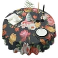 thumbnail image 1 of Pioneer Flower Floral Print Pattern Round Tablecloth 60"x60",Wrinkle Wipeable Table Cloth for Kitchen Dining Room Picnic Patio Party, 1 of 6