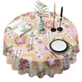 thumbnail image 1 of Pioneer Flower Floral Print Pattern Round Tablecloth 60"x60",Wrinkle Wipeable Table Cloth for Kitchen Dining Room Picnic Patio Party, 1 of 6